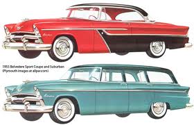 1955 Pymouth Belvedere sport coupe and suburban